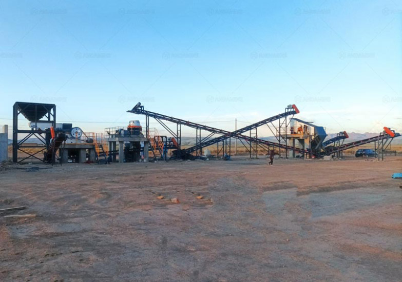 70 TPH Andamine Stationary River Stone Crushing Plant in Peru