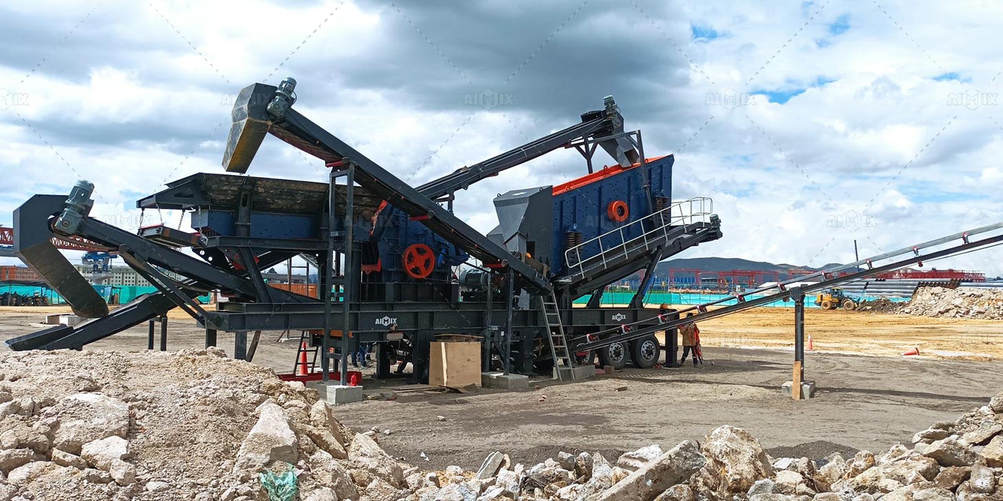 mobile impact crusher machine for construction waste recycling
