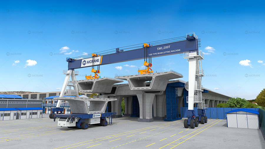 rubber tyred gantry crane for road and bridge construction