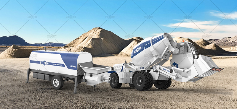 self loading mixer and concrete pump combo