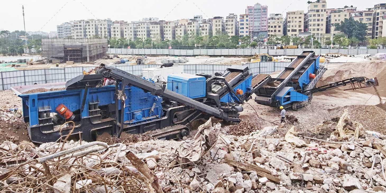 mobile track type impact crushing plant for construction waste recycling
