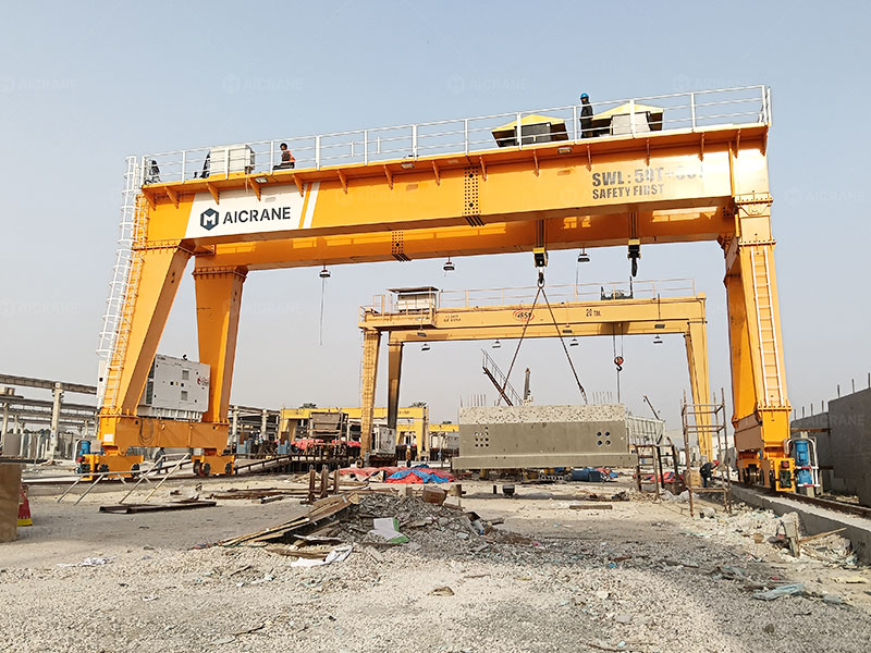 100 ton gantry crane for heavy precast components handling