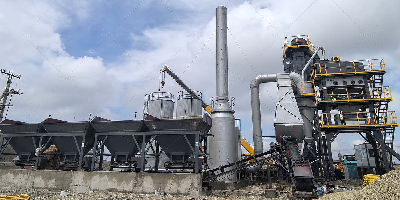 100tph asphalt mixing plant for supplying asphalt aggregates in Kyrgzstan